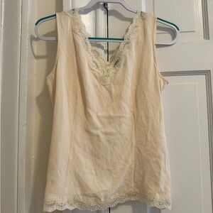 Doncaster Collection Silk Lace Trim Camisole Ivory Cream Size 8 Vintage